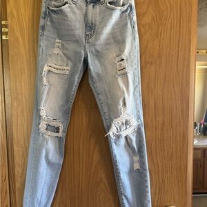 Distressed Light Blue Women's Jeans
